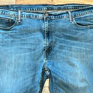 Levi's 541 Athletic Fit Jeans Men 46x26 Blue Denim Flex Stretch Big Tall Hemmed